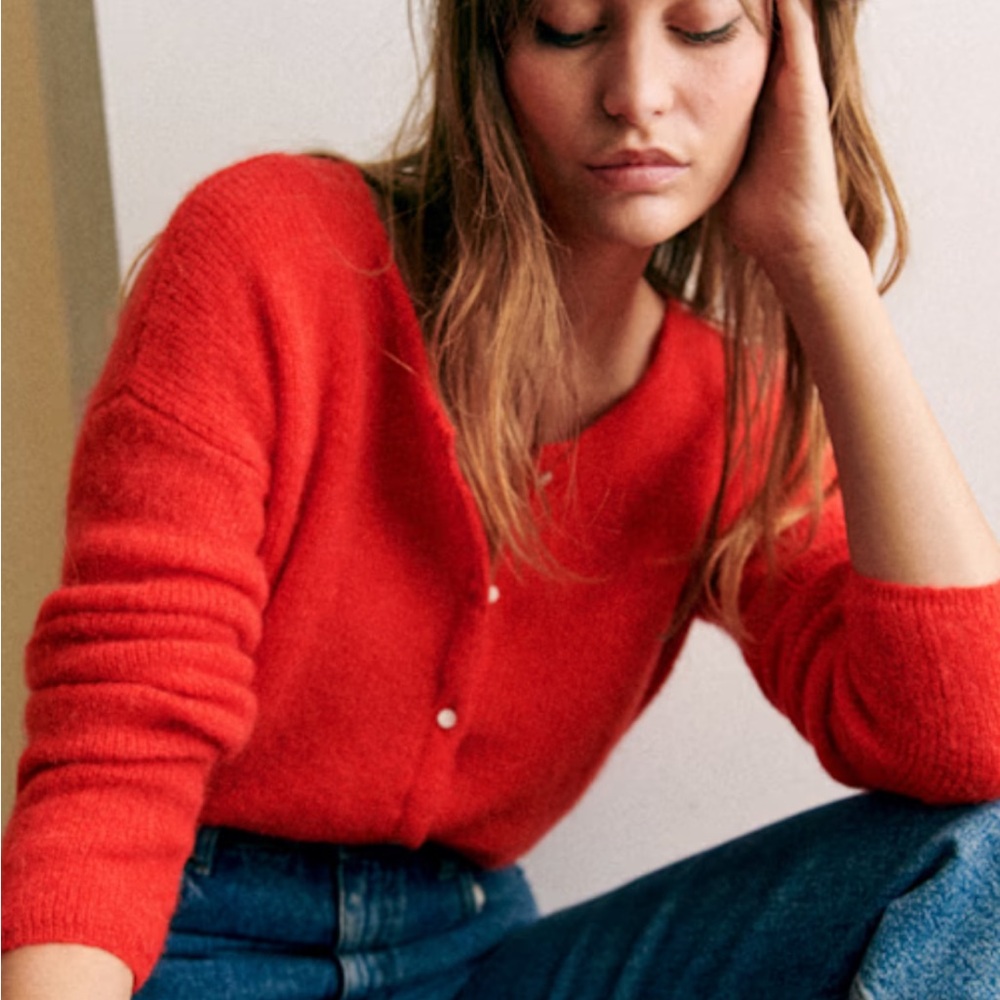 Sezane Gaspard Cardigan Rouge - Size XL